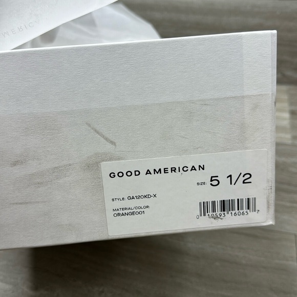 NIB Good American Orange Crush Rhinestone Ombré Spike Heels Size 5.5 - Picture 3 of 7